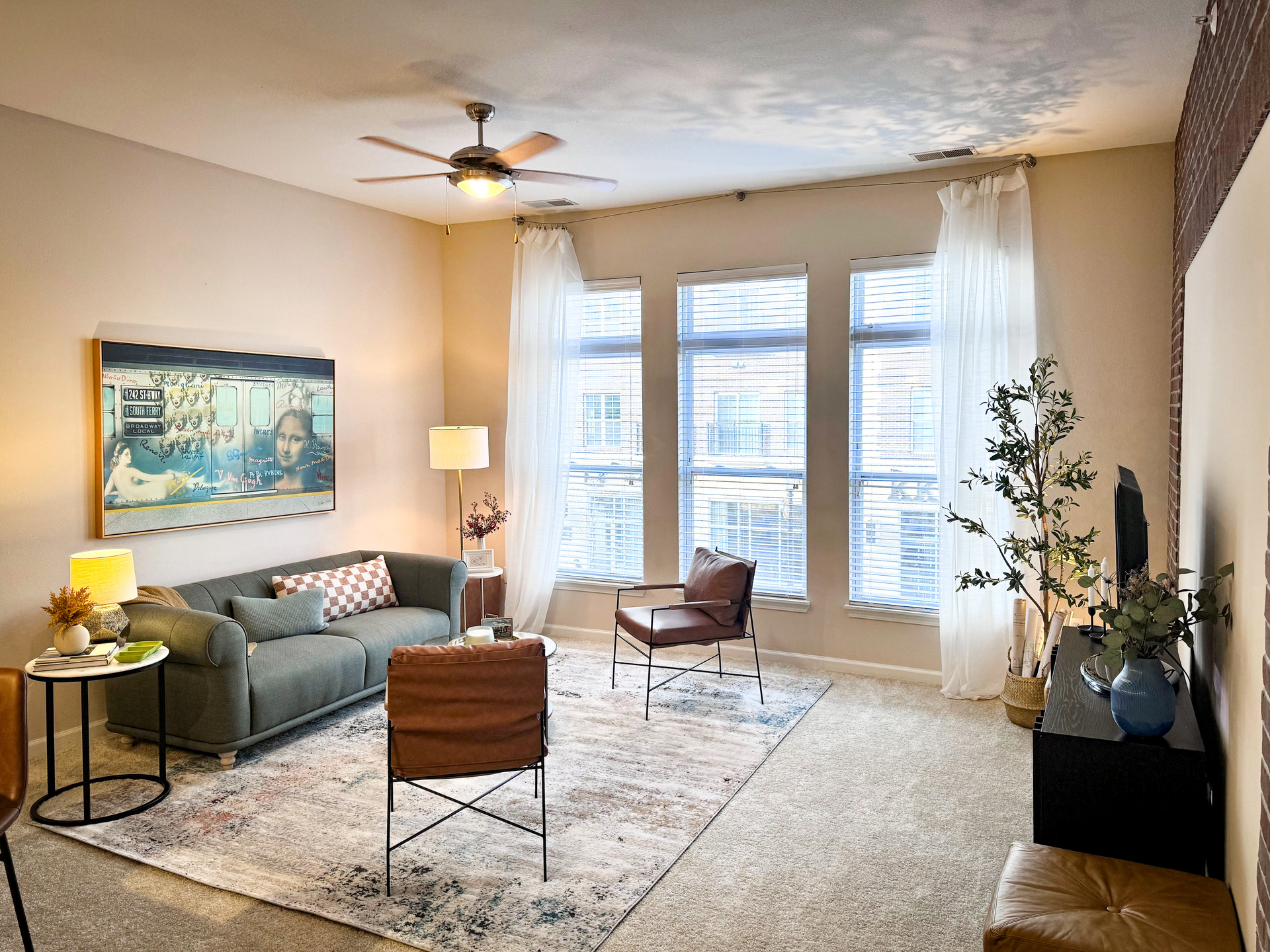 Old Town on the Monon Model Apartment Living Room